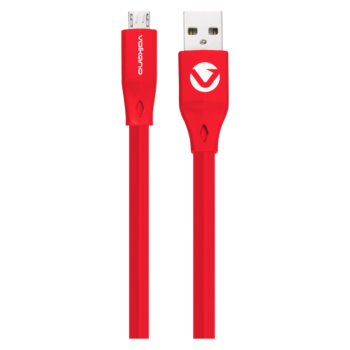 Volkano Slim Series Flat PVC Micro-USB Cable 1.2m - Red